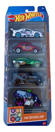 Paquete Hot Wheels 5 Vehiculos Hw Design Lab Vocho Vw Nuevo