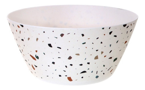 Bowl Redondo De Fibra De Bamboo Terrazzo 14x7 Cm Color blanco con puntos
