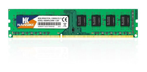 Memoria Ram 4gb Ddr3l-1600 Pc3l-12800u 1.35v Udimm Nansike 