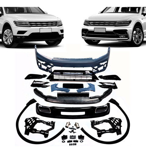 Parachoque Dianteiro + Spoiler Tiguan 18 19 20 21 Mod R-line