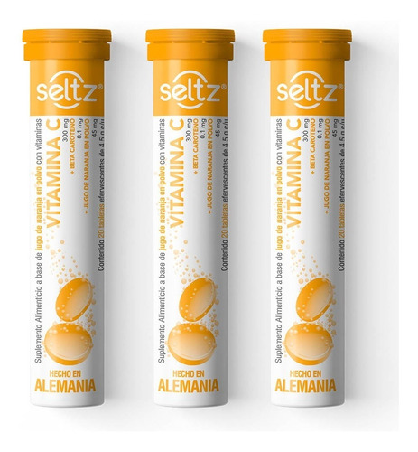 Vitamina C Seltz 3 Pack Tabletas Efervescentes