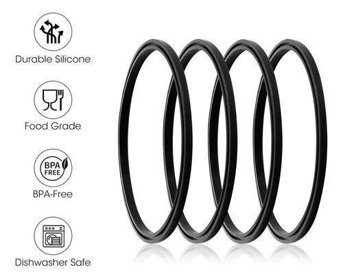 6 Peças De Anéis De Vedação De Silicone De Reposição