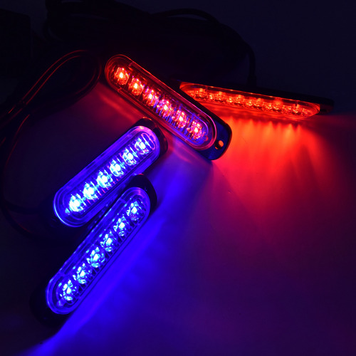 Luces Estroboscópicas Led Para Coche, 4 X 6 Led, Sincronizad