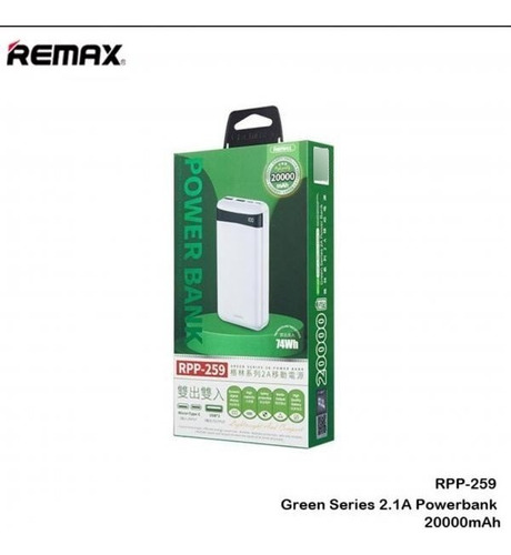 Bateria De Emergencia Rpp-259 Serie Green 20.000mha Remax Bl