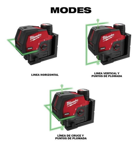 Nível de laser verde de 2 linhas Milwaukee 3622-20 M12