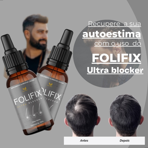 12 Folifix Ultra Blocker Original Suplemento Capilar Natural Folifix Para Que Serve