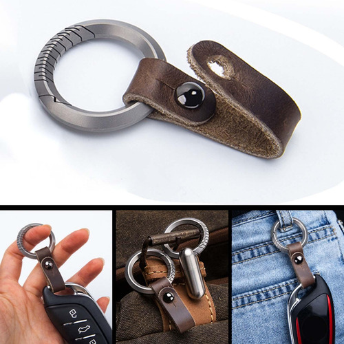 Llavero Clásico Unisex Cintura Cinturón Hebilla Titanio
