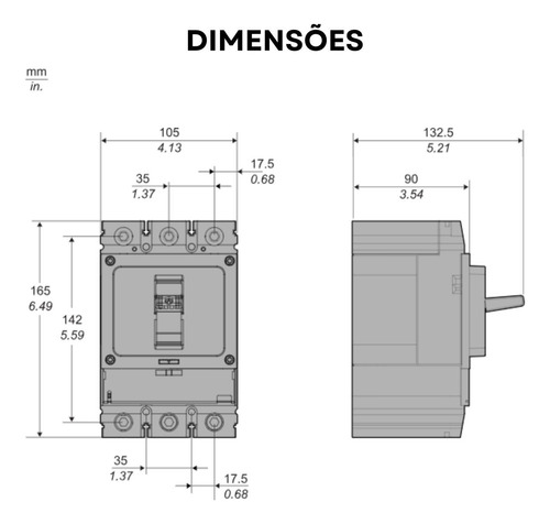 Disjuntor Tripolar Caixa Moldada 250a 25ka - Schneider