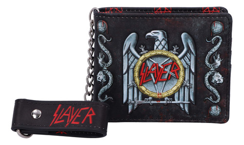 Cartera Slayer Eagle Logo En Relieve Negro 11 Cm