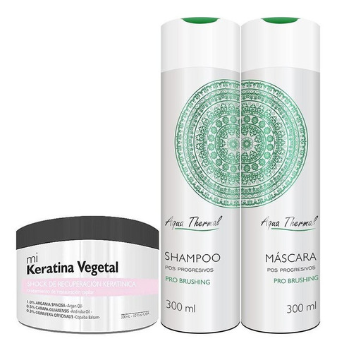 Shampoo 300ml + Acond. Pro Brushing + Keratina Vegetal