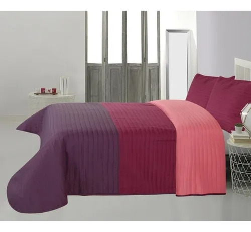 Cover Kavanagh Quilt Tricolor + Funda Queen Fucsia