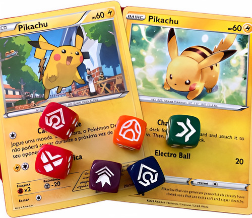 Conjunto Com 6 Marcadores De Danos (dados) Originais Pokémon