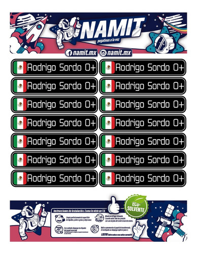 Namit.mx - Básico - Etiquetas (stickers) Personalizadas
