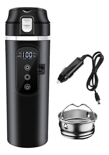 Hervidor De Agua Para Coche De 12v/24v, Taza Aislada, Negro
