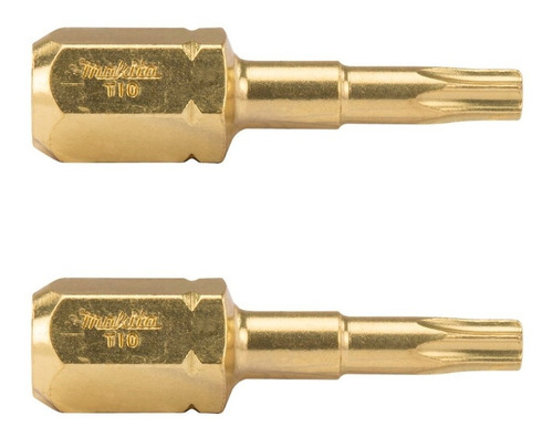 2 Puntas Atornilladoras Makita T10 Impact Gold 25 Mm B-28391