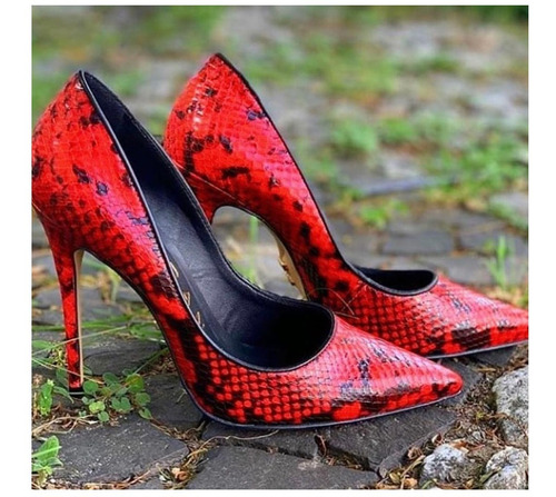 Scarpin Carrano Couro Estampado Cobra Salto Alto 11cm 151209
