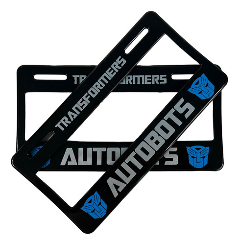 Par De Portaplacas Transformers Autobots Plastico Generico 