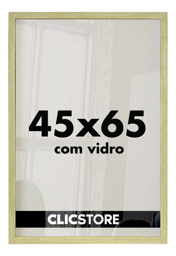 Moldura 45x65 Quadro Decorativo Vidro Poster Foto Corredor Cor Carvalho Liso