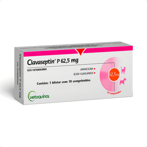 Clavaseptin P 62,5 mg Antibiótico vetoquinol para perros y gatos