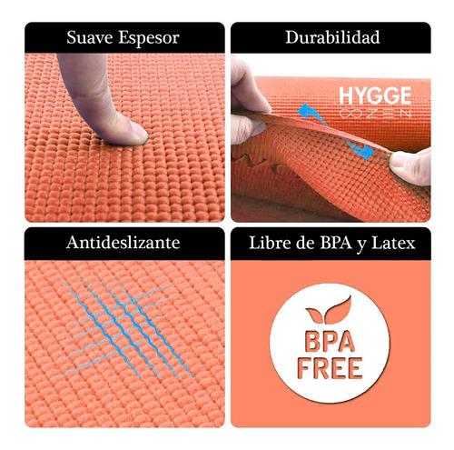 Imagen 3 de 10 de Pack X12 Mat Yoga Pilates Antideslizante Pvc 8mm + Correa