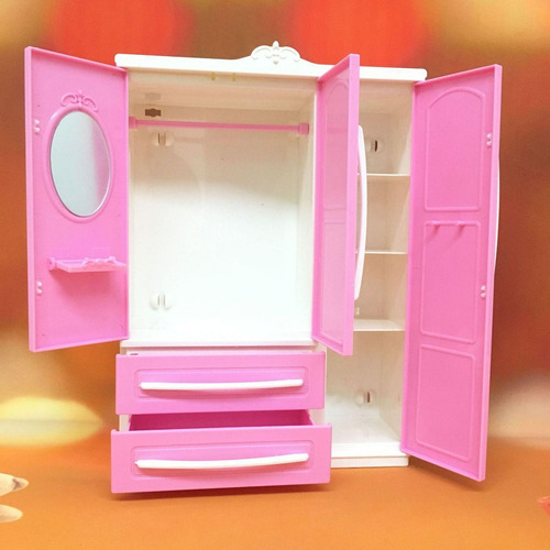 Mini Armario De Muebles Rosa, Casa De Muñecas En Miniatura