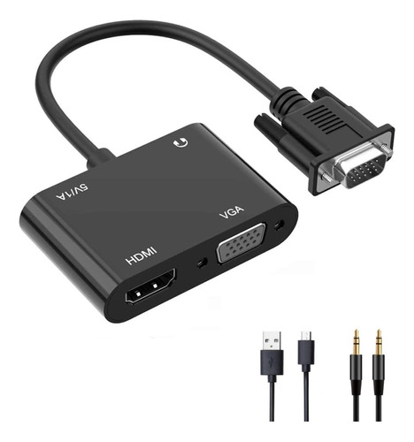 Szycd Divisor De Cable De Audio Y Video Vga A Hdmi Con Alime