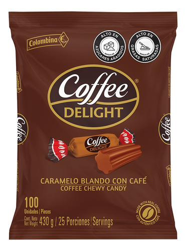 Caramelo Blando De Café Coffe Delight 430gr (100 Unidades)