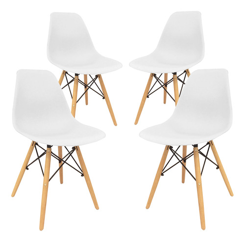 Silla Moderna Eames Blanca Para Hogar Comedor Sala Oficina