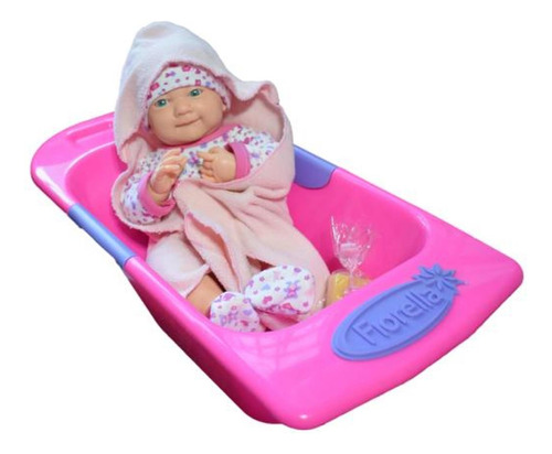 Muñeca Rec Nac Clarita Sueños De Bebé + Bañera + Accesorios