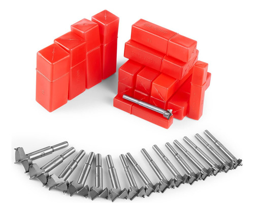 16 Brocas Forstner Para De Acero Carpintería Bisagra 15-35mm