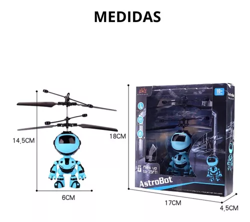 Mini Drone Robô Voador Azul Voa de Verdade Brinquedo - Robomix