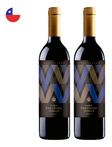 Kit 2 Vinhos Errazuriz Collection Merlot Tinto Chile 750ml