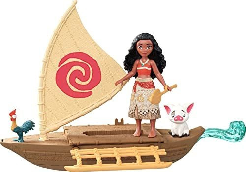 Disney Princess Toys, Muñeca Pequeña Moana Y Barco Flotante