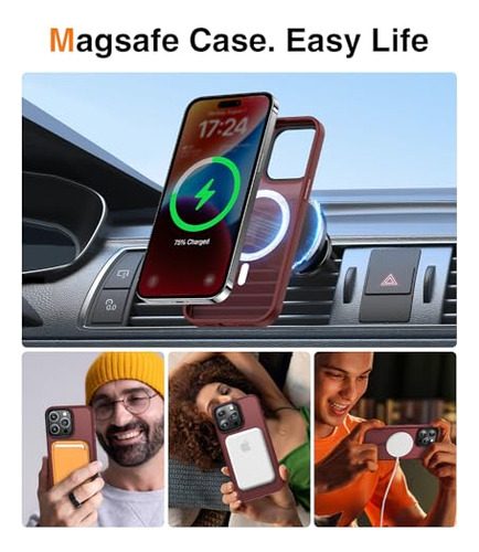 Funda Para iPhone 15 Pro Max Burgundy 6.7puLG Aluminio Aleac
