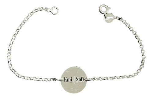 Pulsera Con Dije Grabado Plata 925