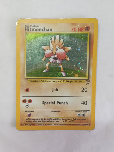 Cartas Pokemon Tcg. Hitmonchan. Base 2