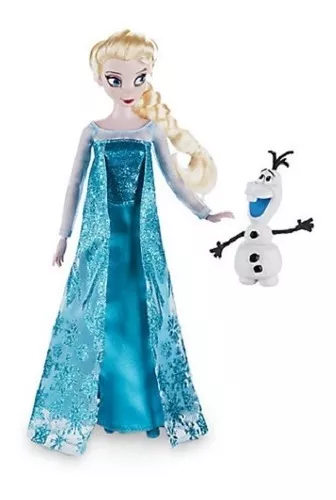 Boneca Disney Elsa Frozen Original Articulada Vinil 30cm Acompanha Olaf 8cm  Brinquedo Crianças Detalhes Desenhos Flocos De Neve No Vestido Azul Selo  Inmetro Bonecas Brinquedos Mimo Toys