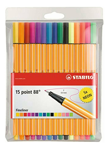 Stabilo® Point 88 Cartera, Juego De 15 Colores