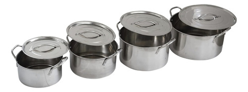 4 Pcs Juego De Ollas Acero Inox Olla De Sopa Con Tapa