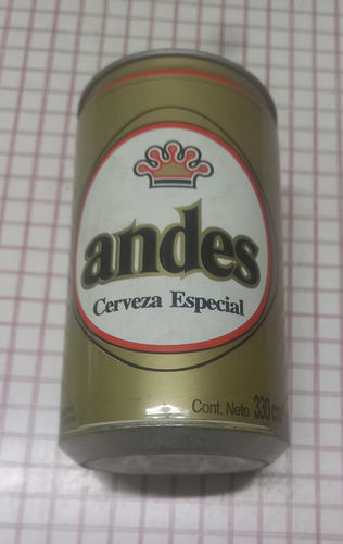 Lata De Chapa Cerveza Andes Aluminio Duro Argentina Vacia Andes (Usado)