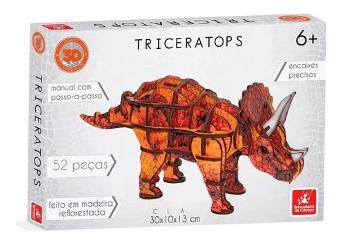 Jogo Dinossauro 3D - quebra-cabeça em madeira reflorestada - Magazine Stock