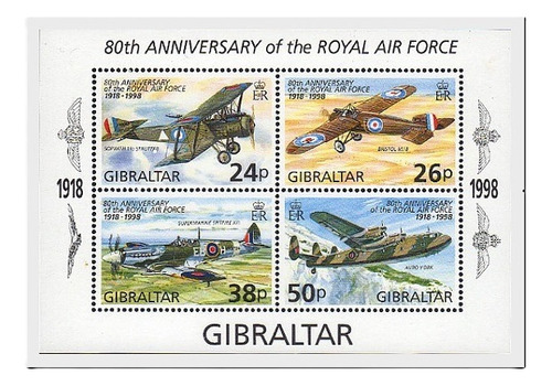 1998 Fuerza Aerea Real Aviones - Gibraltar (bloque) Mint