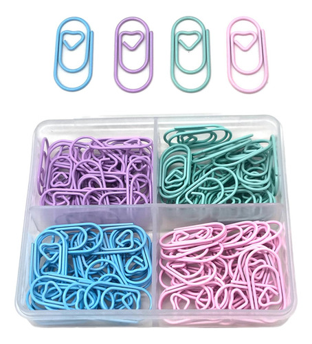 120 Clips De Papel Pequeños Marcapáginas Con Caja De