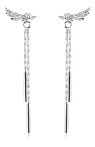 Aretes Alas Plata 925 Largos, Regalo Mujer