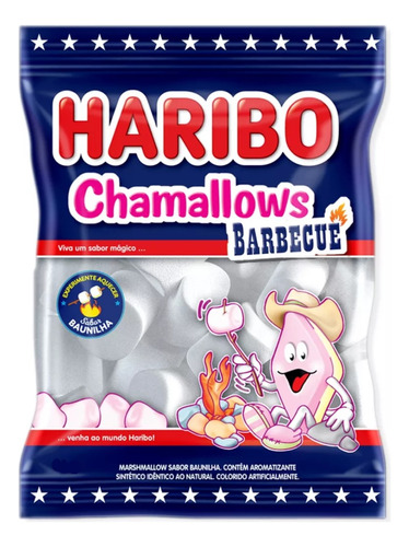 Marshmallow Chamallows Barbecue Baunilha Haribo 220g