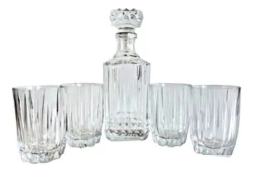 Set 5 Piezas Licorera Y 4 Vasos Whisky Monarch Royal Gallery