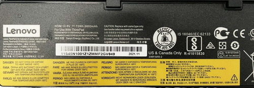 01av423 Batería Original Lenovo Thinkpad T470 T480 T570 T580