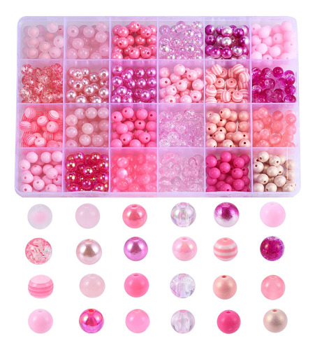 Liqunsweet 600 Piezas De 24 Colores Rosa Serie Collar Pulser