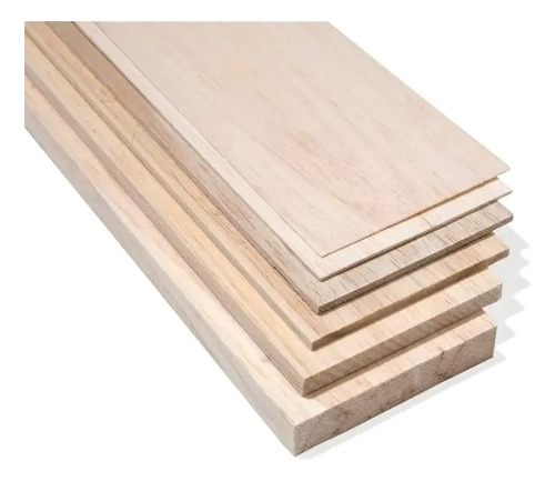 10 Plancha 7,6x91,5cm Madera Balsa 10mm Aeromodelismo