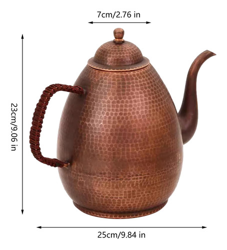 Tetera De Cobre De 2000 Ml, Hervidor De Agua Caliente Para